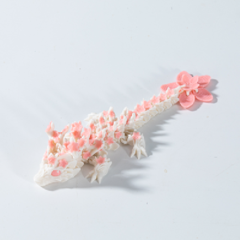 3D printing Toy Little Cherry Blossom Dragon pink 5.9in